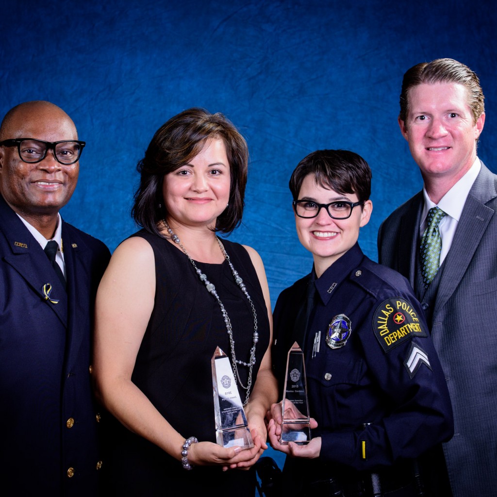 Chief Brown; Non-Sworn Employee of the Year,  Joann Anaya; Officer of the Year, Senior Corporal Cordova; Board President, Mitch Paradise